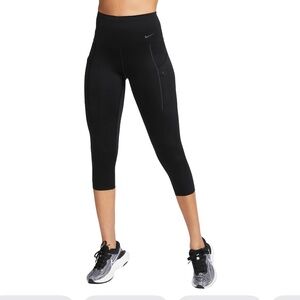 Nike Women’s Go Firm Support High Waisted Cropped Leggings Black XL